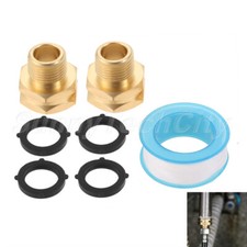 2x Garden Hose Connectors Faucet Hose Adapter 3/4" GHT Female to 1/2" NPT Male