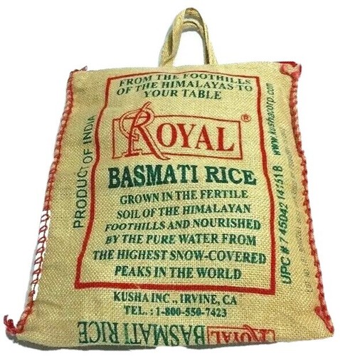 Royal Basmati Rice Eco Pack Burlap Gift/Tote Bag Empty 15 LB Zip Top & Handles - 第 4/5 張圖片
