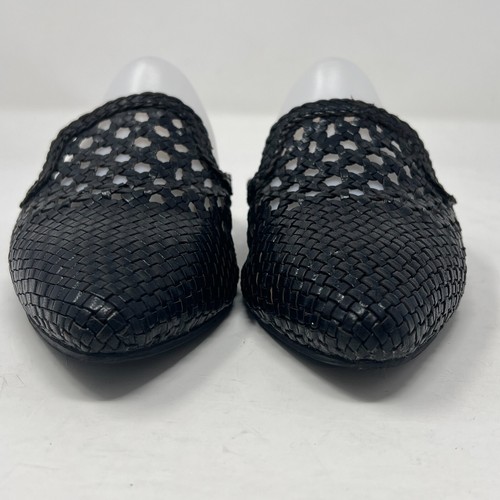 Sam Edelman Clara Black Woven Leather Mules, Size 6.5 Minimalist Resortwear - Picture 3 of 9