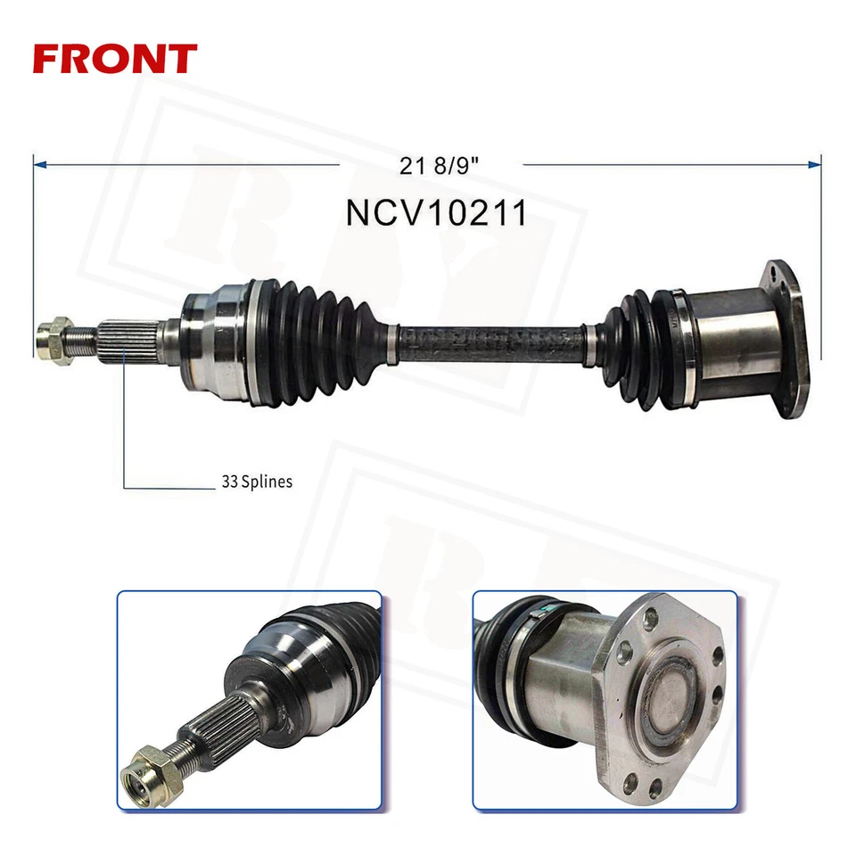 前 CV 轴轴组件适用于 03-14 雪佛兰 Savana 1500 GMC Express 1500 2500 — 第 2/4 张图片