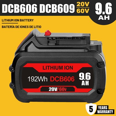 For DEWALT DCB606 DCB609 20V/60V MAX FLEXVOLT 9.6Ah Lithium-Ion Battery Pack New