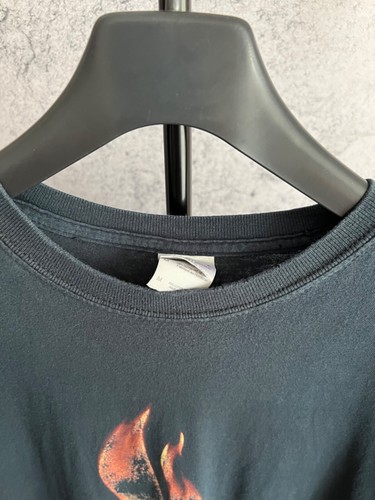 Camiseta Burn Energy Camiseta Estampada Para Hombre Talla Mediana Negra Destrozada Y2K Algodón Desteñido - Imagen 4 de 11