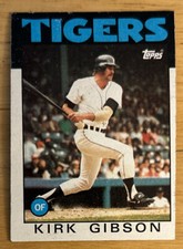 1986 Topps Kirk Gibson Baseball Card #295 Tigers OF Poor O/C & Stained
