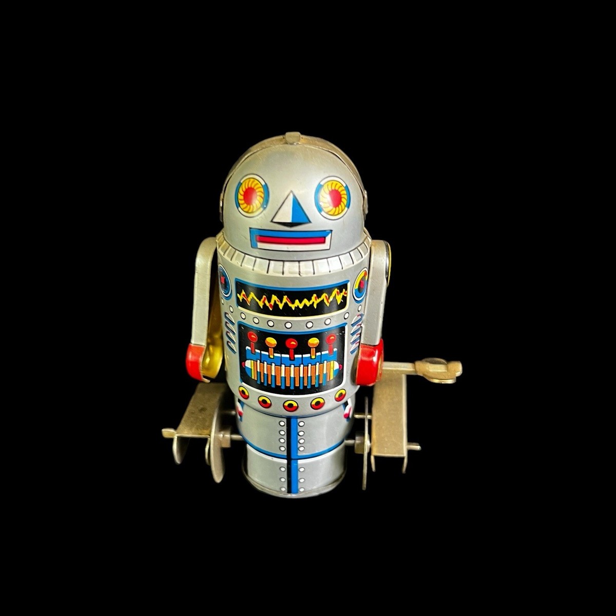 Vintage 70's Robot-7 Tin Mechanical Wind-Up Walking Toy Robot 4