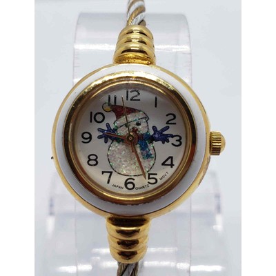 Glitter snowman women\'s watch. Bangle band. Stainless steel back Glitter snowman women main image 2