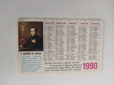 San Gaspare Del Bufalo Kalender 1990 Santino Heilige Karte S1 