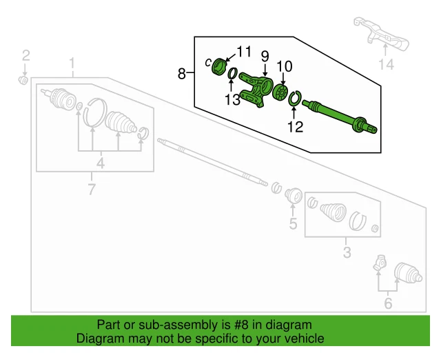 Eje intermedio CV 44500SCVA10 44500-SCVA10 para Honda Element CR-V ACURA RSX Foto 4 de 4