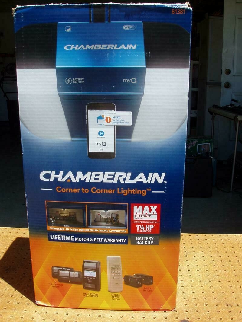 Chamberlain B1381 1 25 Hp Smartphone Controlled Belt Drive Garage