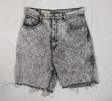 Vintage 80s Acid Wash Cut Off Bermuda Shorts Women's Size 28 6 S3W High Rise Mom