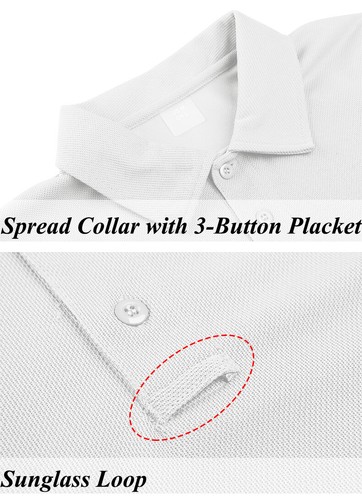 Camisas polo ateléticas de manga larga y corta para hombre de secado rápido equipo activo informal Top - Imagen 106 de 162