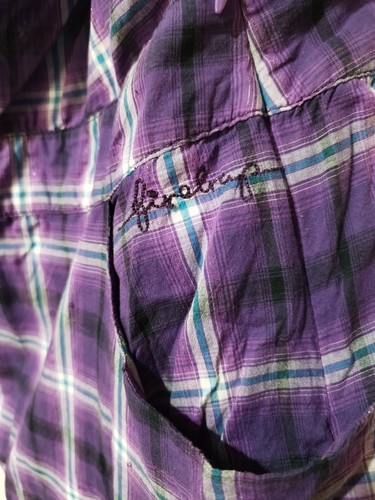 Firetrap Open Neck Purple/Turquoise Checked Cotton Dress Size S - Picture 6 of 7