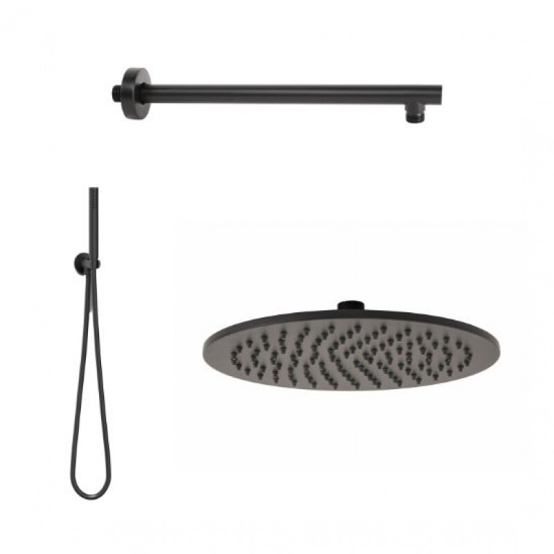 Douche Metaform ronde noire mate anti-calcaire pour remplacer une vieille colonne entartrée