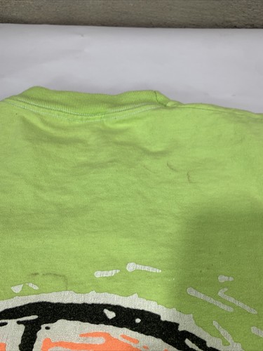 VTG 90s Beach Volleyball T Shirt Single-Stitch USA Made Green Sz M FOTL 2 Sided - Picture 7 of 7