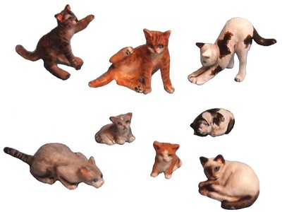 Aurora Model 1/35 Figures Cats Set #2 1/32 Animals Unpainted 8 cats ML-051 783324797435 | eBay