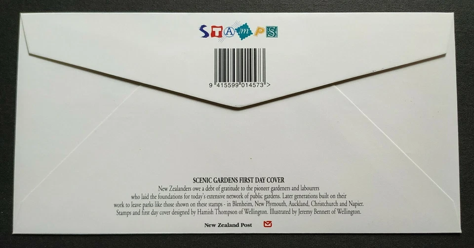 1996 New Zealand Scenic Gardens Parks 5v Stamps FDC - Image 2 of 2