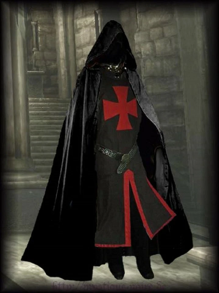 Medieval Tunic & Cloak Cape Surcoat Knights Templar Costume Renaissance Dress - Image 3 of 4