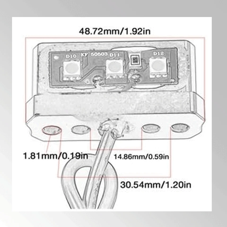 Luz de matrícula trasera LED de aluminio roja para Honda Grom 125 MSX 125 2014-2024 Foto 4 de 4
