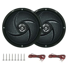 Pair Genuine Marine 5.25" 40 Watt Waterproof Shallow Slim Marine Boat Speakers