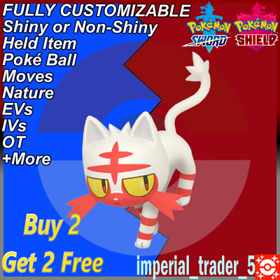 Pokémon Sword and Shield   Shiny Litten   W/ Best 6IV Customizable