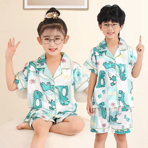 My Melody Kuromi Cinnamoroll Summer Ice Silk Pajamas Thin Homewear set kids - Picture 15 of 36