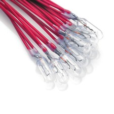 10 x 12V 60mA / Bulb Lamp / Miniature Lamp Bulb / T1 1/4 1/4 T1.25 / 4mm / Cable