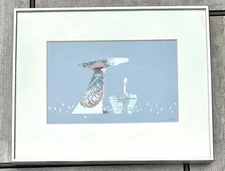 Margo White Paper Collage Mixed Media Cupcake Signed Framed 1979