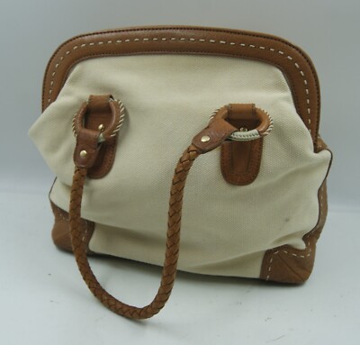 Elliott Lucca Handbag Women's Beige Brown Braided Handle  Shoulder Bag