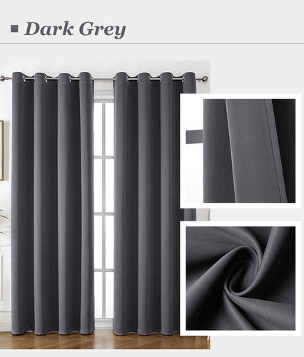 2X Blockout Curtains Blackout Window Curtains Draperies Pair Eyelet for Bedroom - Bild 26 von 54