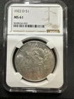 1922-D Peace Silver Dollar $1 NGC MS61 Uncirculated Denver Mint