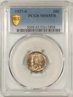 1937-S MERCURY DIME - PCGS MS-65 FB, PRETTY & ORIGINAL!