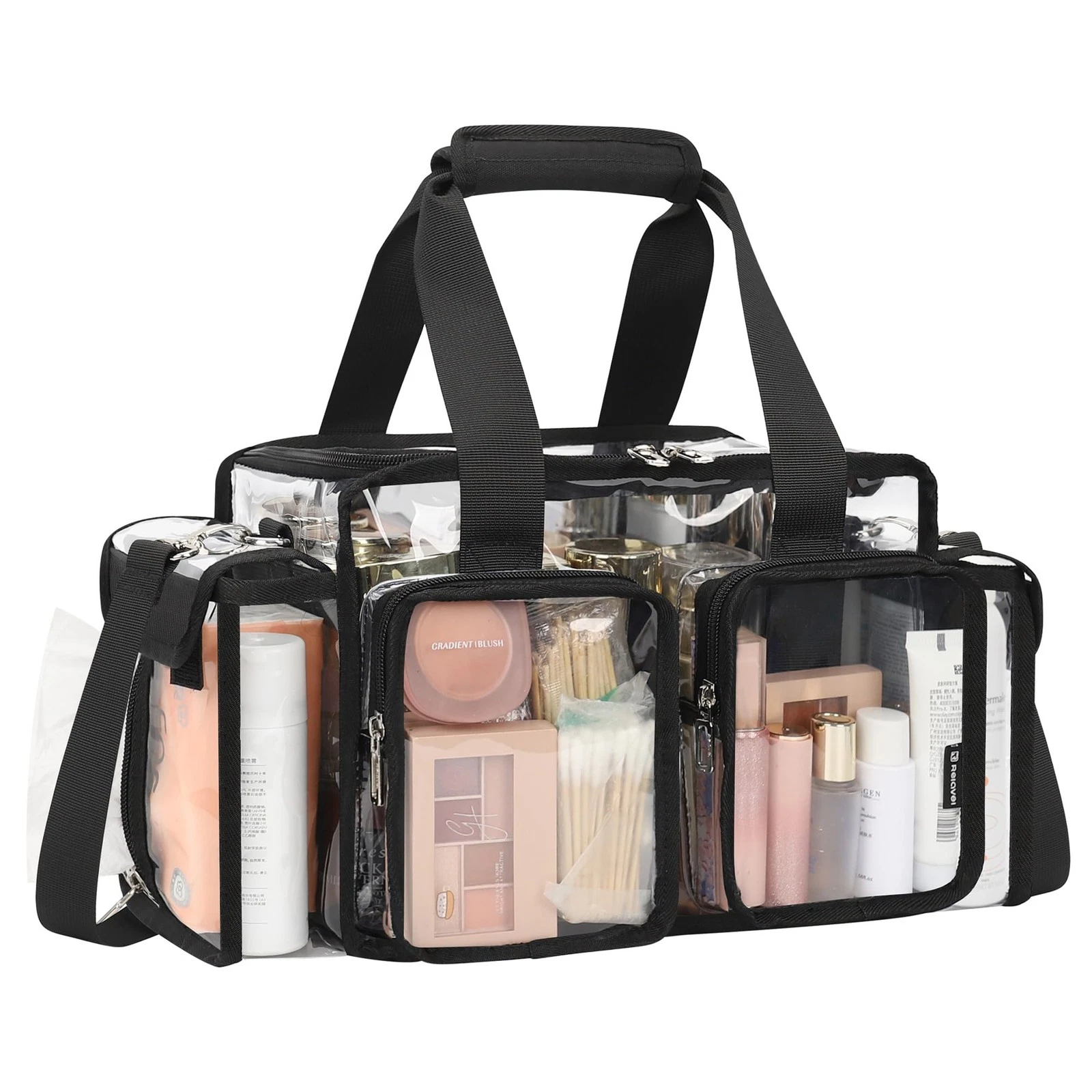 Clear Makeup Bag Professional Makeup Artist Kit Set Travel Cosmetic Organizer...