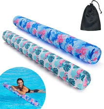 Inflatable Swimming Pool Noodle, 2 Pack Soft Fabric Quick Drying Covered Large 