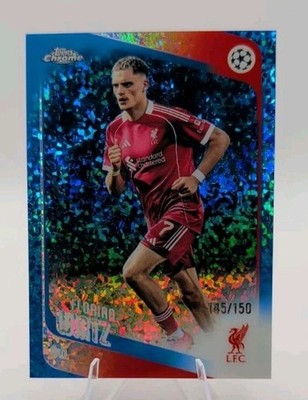 Florian Wirtz  2026 Topps Chrome - Blue Mini-Diamond Refractor #/150 - Liverpool