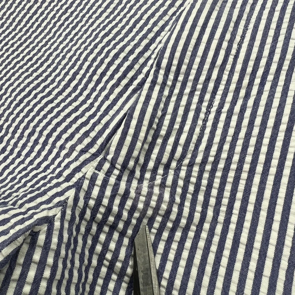 Pantalones Cortos Brooks Brothers 346 Para Hombre 33 (Real 33x8) Azul Blanco Rayas Seersucker Foto 3 de 4