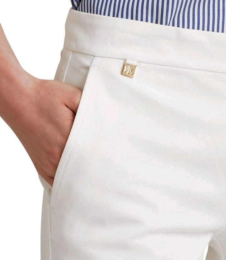 Lauren Ralph Lauren Dress Pants Womens White Size 12P Cotton Blend Professional - Image 3 of 4