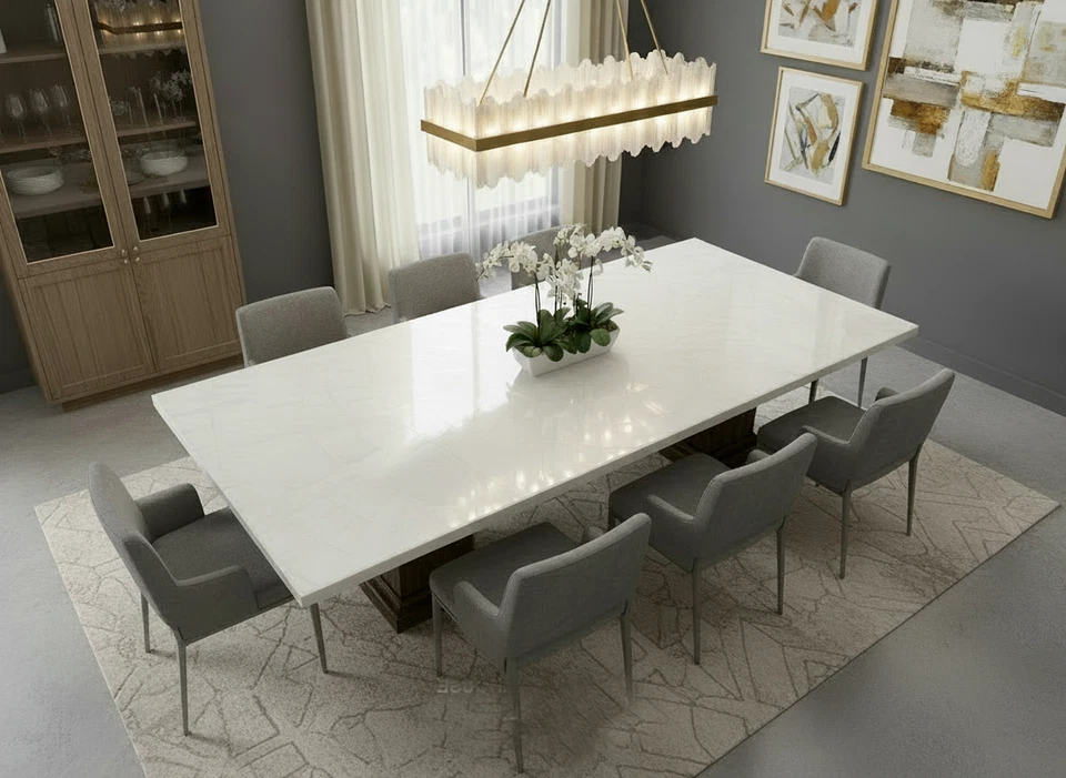 Selenite Gemstone Coffee Table – Sunburst Handmade Arts Home Decor Furniture - Image 3 of 4