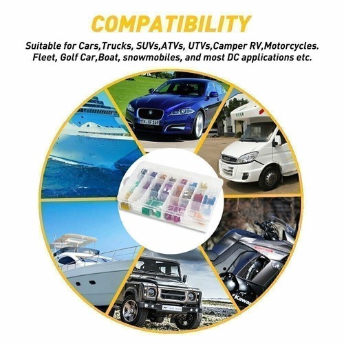 Kit surtido de fusibles para automóvil 220 piezas ATM APM hoja fusibles automotriz estándar y Bhbbym - Imagen 7 de 16