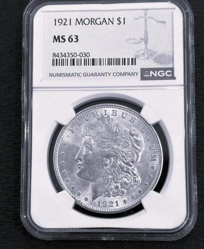 1921   MORGAN  SILVER  DOLLAR Certified MS63