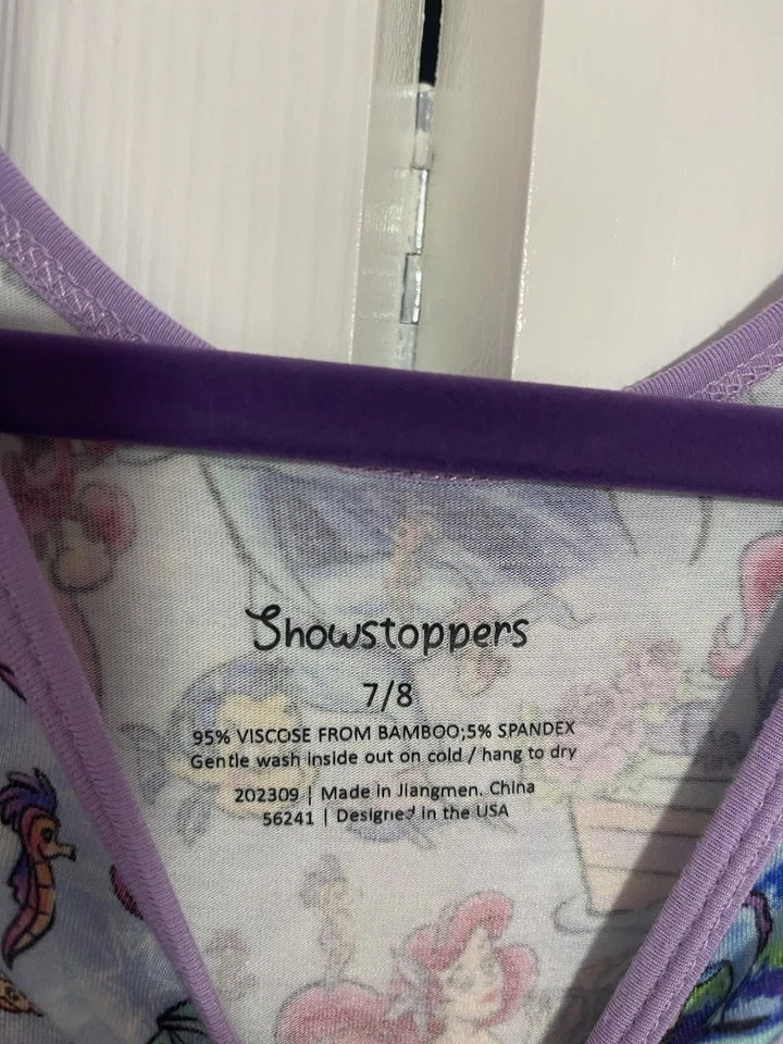 Disney Little Mermaid Dress Size 7/8 Show Stoppers Made 95% Viscose 5% Spandex - Image 3 of 4