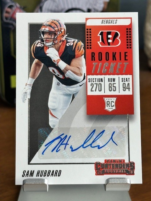 SAM HUBBARD 2018 PANINI CONTENDERS ROOKIE TICKET VARIATION #270 RC AUTO