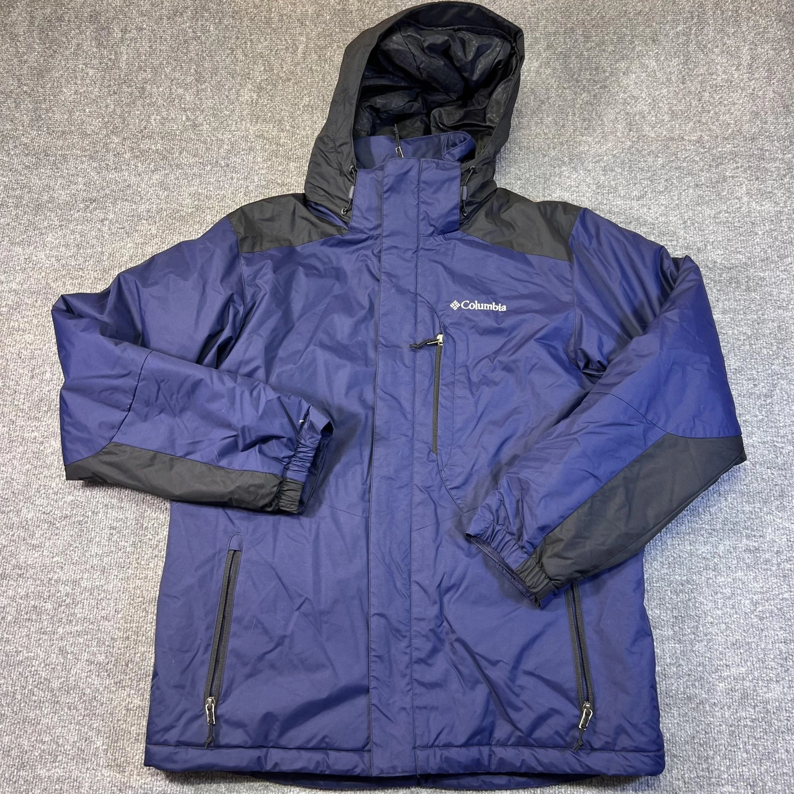 Columbia Jacket Mens Medium Blue Hooded Insulated Waterproof Ski Parka XM4004