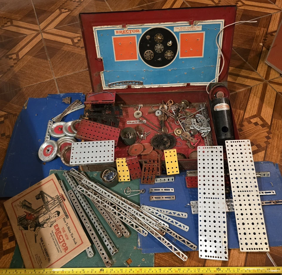 1934 AC Gilbert Erector No. 7? Set - Incomplete - With Instruction Book  - Image 2 of 4