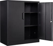 Metal Storage Cabinet Locked Steel Cabinet 2 Adjustable Shelves,Office Cabinet