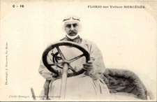 Cartolina Storica Auto Mercedes Pilota Florio Vintage Le Mans