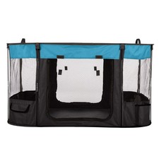 Dog Playpen - 43x34x23 Inch Puppy Kennel with Mesh Windows, Zippered Doors, and