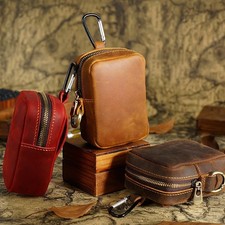 Vintage PU Leather Mini Coin Purse Key Pouch Wallet Zip Bag Travel Accessory