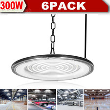 6 PACK 300W UFO LED High Bay Light Shop Industrial Commercial Factory Warehouse