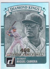 MIGUEL CABRERA /199 DONRUSS CAREER STAT LINE PARALLEL TIGERS #10 2016 16 PANINI