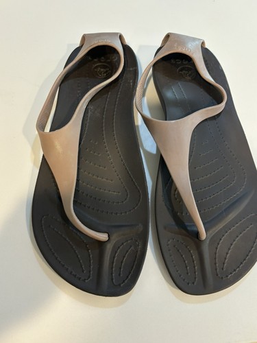 Crocs Sexi Flip Flops Serena Expresso Slip On Thong Sandals Size 8