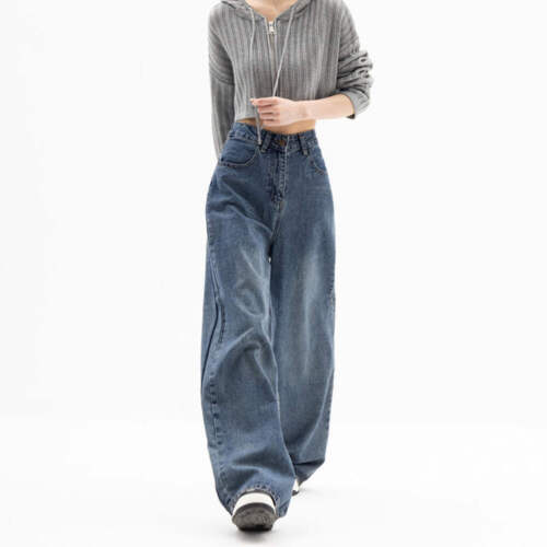Womens High Waist Wide Leg Jeans for Women Straight Leg Denim Pants Loose Fit Bl - Picture 3 of 7